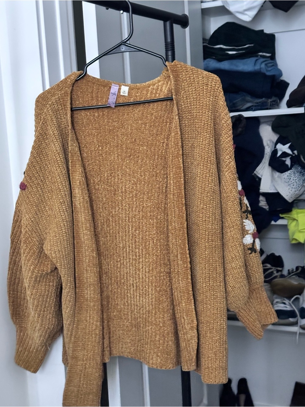 Alter’d State Embroidered sleeves Open-Front Women’s Sweater Cardigan